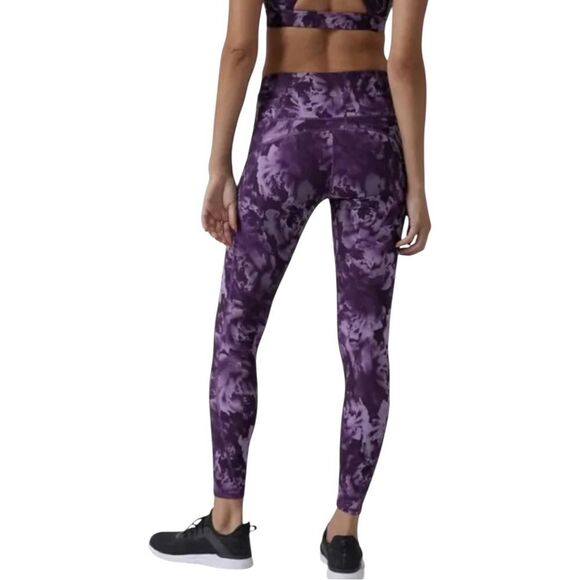 Athleta Rainier Tight Legging Spliced Floral Basalt Violet Purple Large NWOT - Picture 3 of 11